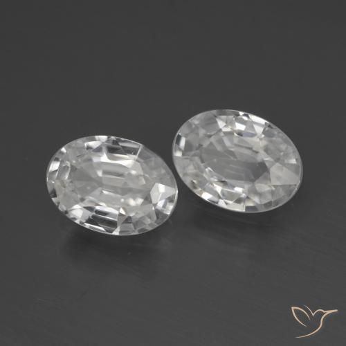 Pedras preciosas de Zircão Branco natural de 2.19 ct, oval, VVS
