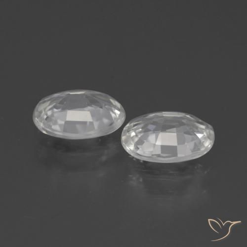 Pedras preciosas de Zircão Branco natural de 2.19 ct, oval, VVS