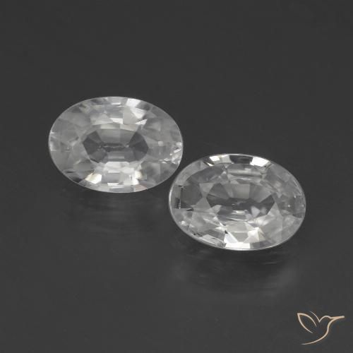 2.07ctw Natural Branco Zircão, oval, VS
