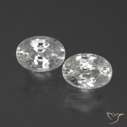 2.68ctw Natural Branco Zircão, oval, VVS-VS
