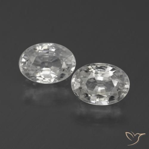 2.42ctw Natural Branco Zircão, oval, VS