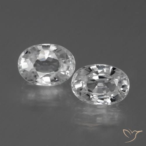 2.85ctw Natural Branco claro Zircão, oval, VVS