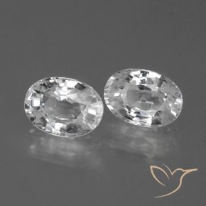 Pedras preciosas de Zircão Branco claro natural de 2.85 ct, oval, VVS