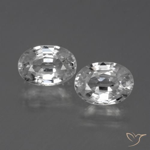 2.58ctw Natural Branco claro Zircão, oval, VS