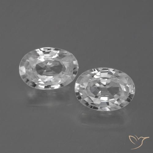 2.32ctw Natural Branco Zircão, oval, VVS