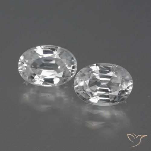 2.54ctw Natural Branco Zircão, oval, VVS