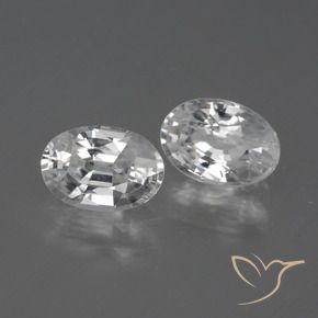 Pedras preciosas de Zircão Branco claro natural de 2.37 ct, oval, VVS