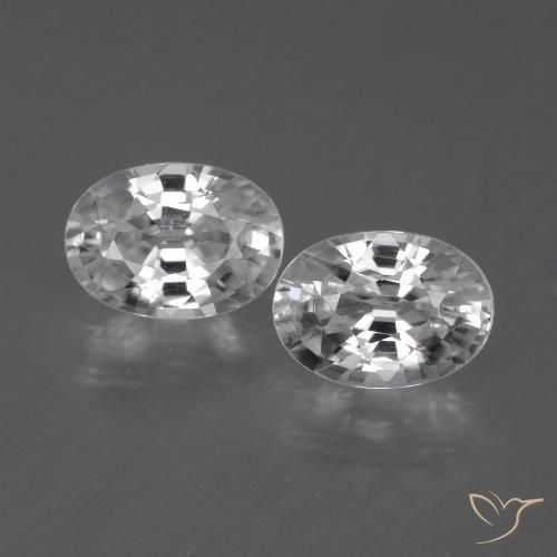 2.57ctw Natural Branco claro Zircão, oval, VS
