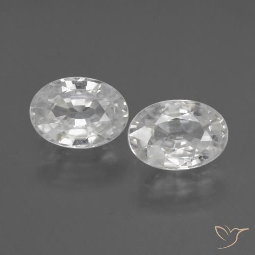 2.48ctw Natural Branco Zircão, oval, VVS-VS