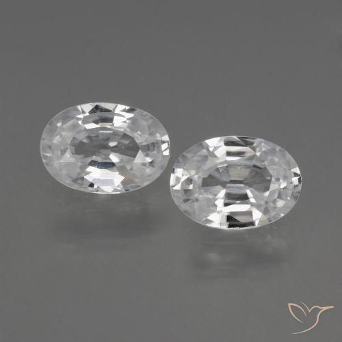 2.19ctw Natural Branco Zircão, oval, VVS