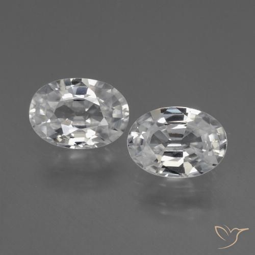 2.41ctw Natural Branco Zircão, oval, VVS