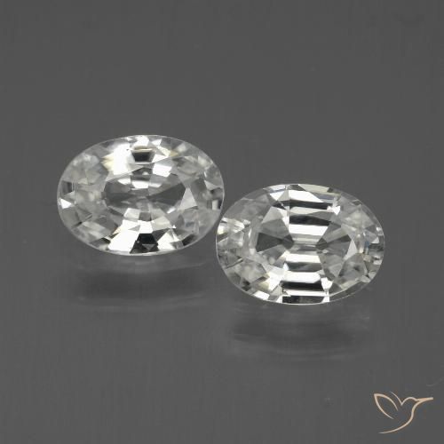 2.14ctw Natural Branco Zircão, oval, VVS