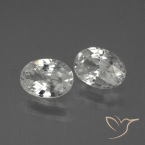 Pedras preciosas de Zircão Branco natural de 2.14 ct, oval, VVS