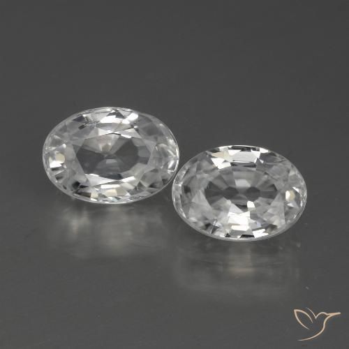 2.59ctw Natural Branco Zircão, oval, VVS-VS