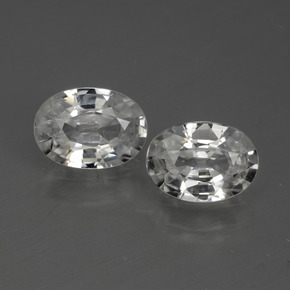 Pedras preciosas de Zircão Branco natural de 2.28 ct, Corte Oval, VVS