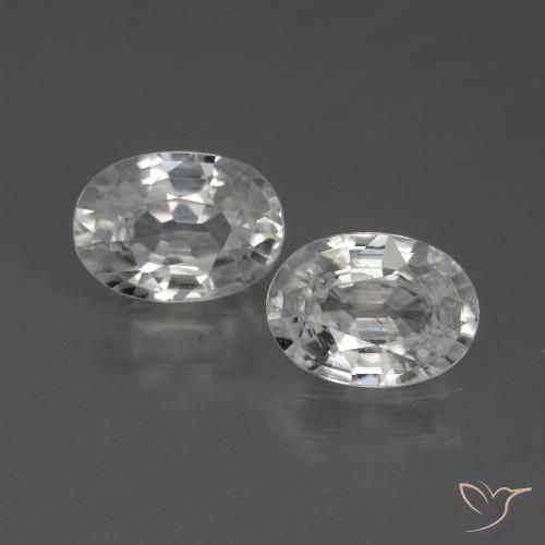 2.30ctw Natural Branco Zircão, oval, VS