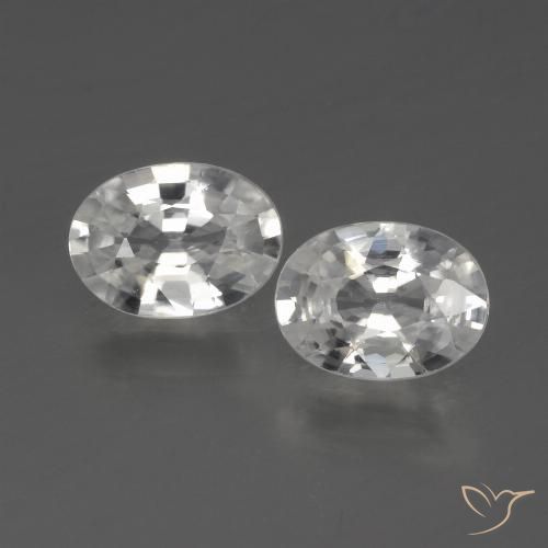 2.18ctw Natural Branco Zircão, oval, VVS-VS