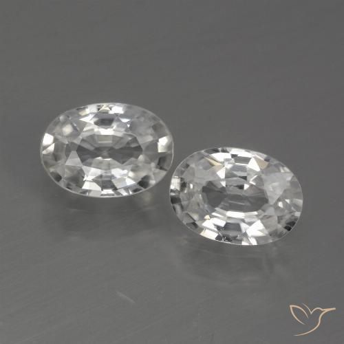 2.39ctw Natural Branco Zircão, oval, VVS-VS