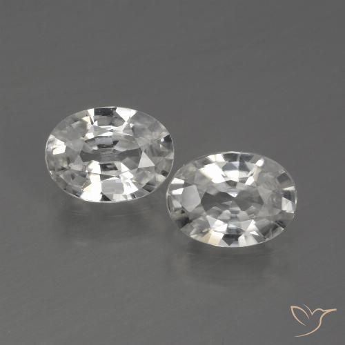 1.96ctw Natural Branco Zircão, oval, VVS