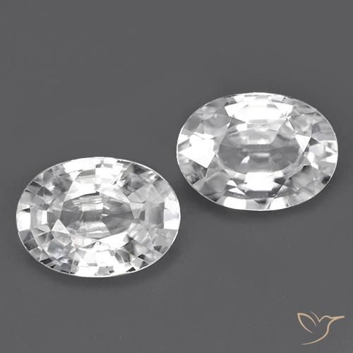 2.30ctw Natural Branco Zircão, oval, VVS-VS