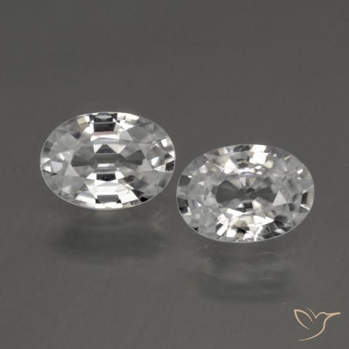 2.46ctw Natural Branco Zircão, oval, VVS