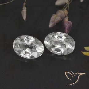 Pedras preciosas de Zircão Branco natural de 2.42 ct, oval, VVS
