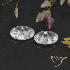 Pedras preciosas de Zircão Branco natural de 2.42 ct, oval, VVS