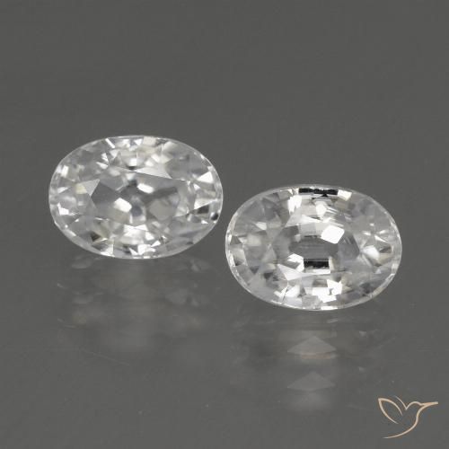 3.02ctw Natural Branco Zircão, oval, VVS