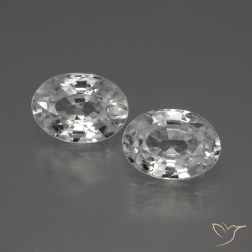 2.49ctw Natural Branco Zircão, oval, VVS