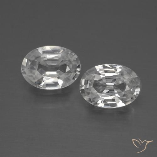 2.06ctw Natural Branco Zircão, oval, VVS-VS