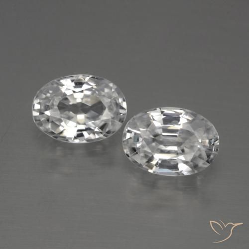 2.42ctw Natural Branco Zircão, oval, VVS