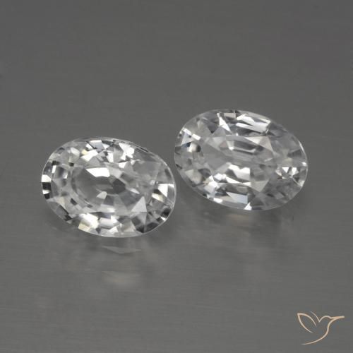 Pedras preciosas de Zircão Branco natural de 2.42 ct, oval, VVS