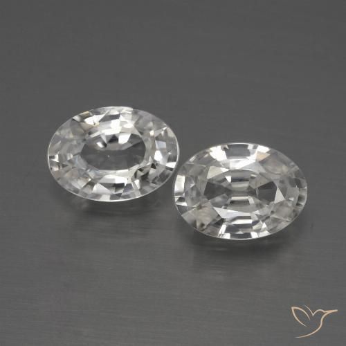 2.12ctw Natural Branco Zircão, oval, VVS