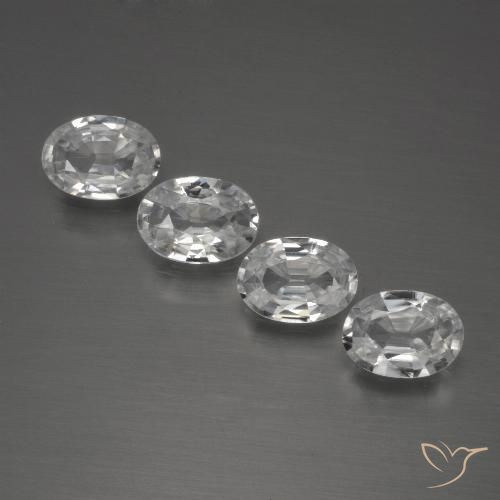 3.99ctw Natural Branco claro Zircão, oval, VVS-VS