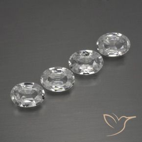 Pedras preciosas de Zircão Branco claro natural de 3.99 ct, oval, VVS-VS