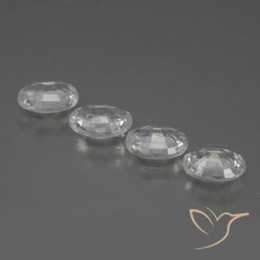 Pedras preciosas de Zircão Branco claro natural de 3.99 ct, oval, VVS-VS
