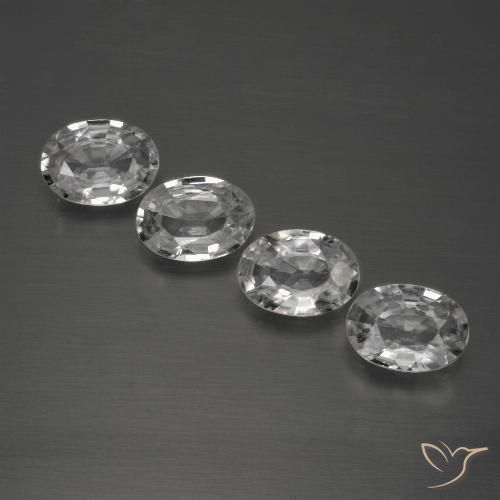 4.11ctw Natural Branco claro Zircão, oval, VVS-VS