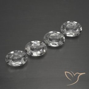 Pedras preciosas de Zircão Branco claro natural de 4.11 ct, oval, VVS-VS