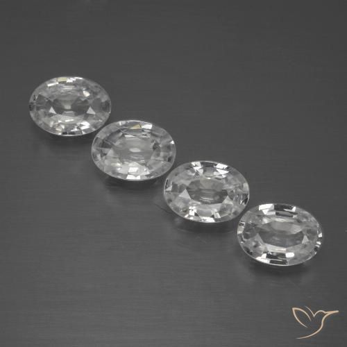 4.16ctw Natural Branco claro Zircão, oval, VVS-VS