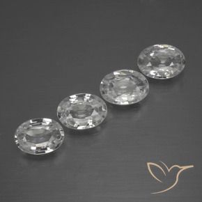 Pedras preciosas de Zircão Branco claro natural de 4.16 ct, oval, VVS-VS