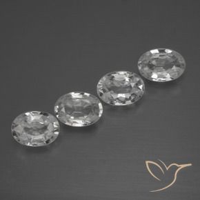Pedras preciosas de Zircão Branco claro natural de 4.17 ct, oval, VVS