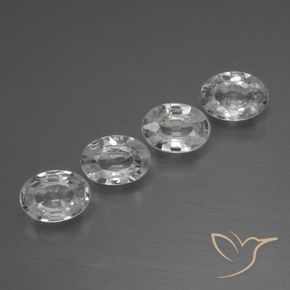 Pedras preciosas de Zircão Branco claro natural de 4.05 ct, oval, VS