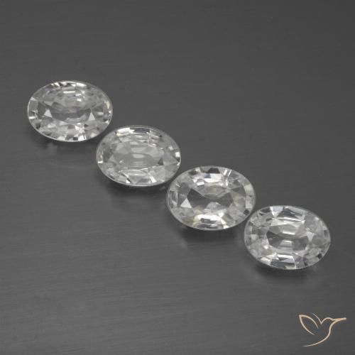 4.03ctw Natural Branco claro Zircão, oval, VVS-VS