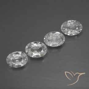 Pedras preciosas de Zircão Branco claro natural de 4.03 ct, oval, VVS-VS