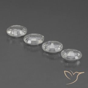 Pedras preciosas de Zircão Branco claro natural de 4.03 ct, oval, VVS-VS