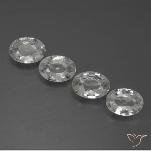 4.34ctw Natural Branco Zircão, oval, VVS-VS