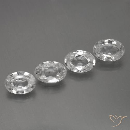 4.30ctw Natural Branco Zircão, oval, VVS-VS