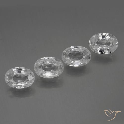 4.34ctw Natural Branco claro Zircão, oval, VVS-VS