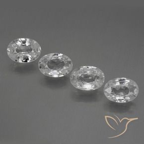 Pedras preciosas de Zircão Branco claro natural de 4.34 ct, oval, VVS-VS
