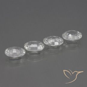 Pedras preciosas de Zircão Branco claro natural de 4.34 ct, oval, VVS-VS